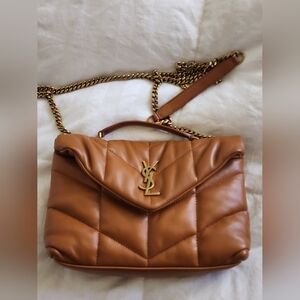 Yves Saint Laurent Tan Quilted Leather Chain MINI Bag